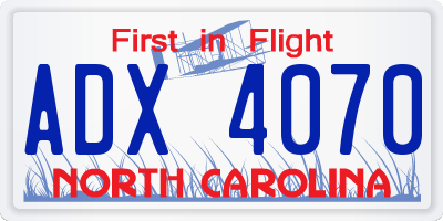 NC license plate ADX4070