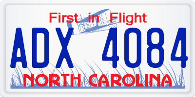 NC license plate ADX4084