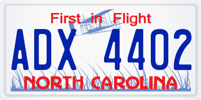 NC license plate ADX4402