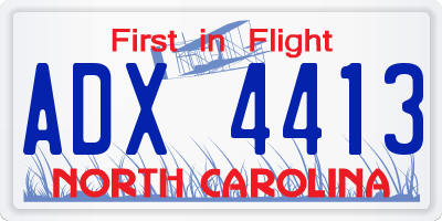 NC license plate ADX4413
