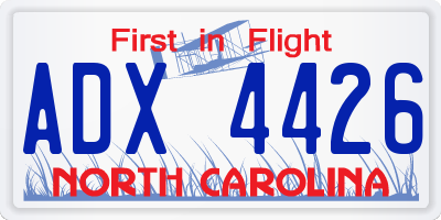 NC license plate ADX4426