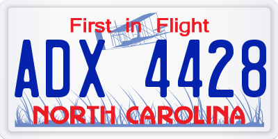 NC license plate ADX4428