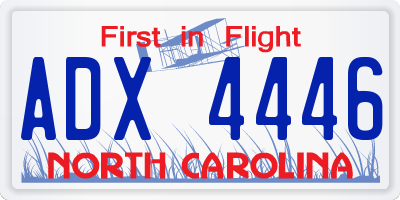 NC license plate ADX4446