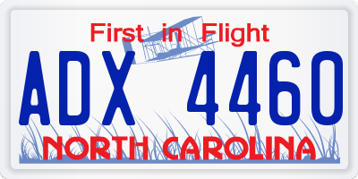 NC license plate ADX4460