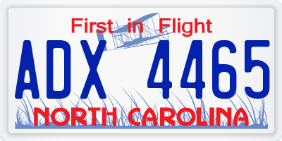 NC license plate ADX4465