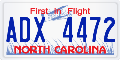 NC license plate ADX4472