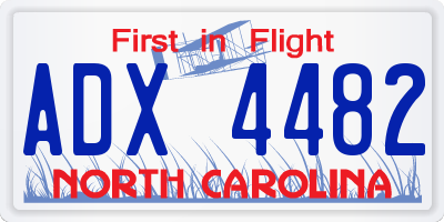 NC license plate ADX4482