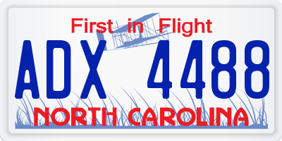 NC license plate ADX4488