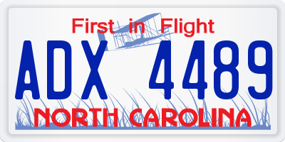 NC license plate ADX4489