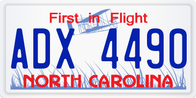NC license plate ADX4490