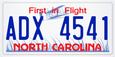 NC license plate ADX4541