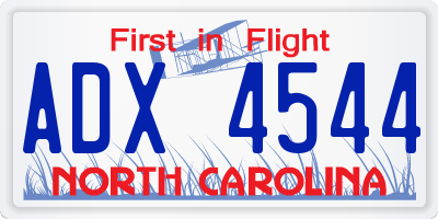NC license plate ADX4544