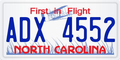 NC license plate ADX4552