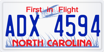 NC license plate ADX4594