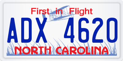 NC license plate ADX4620