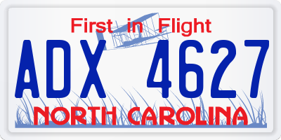 NC license plate ADX4627
