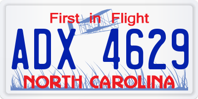 NC license plate ADX4629