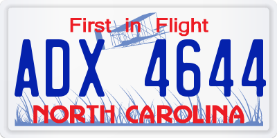 NC license plate ADX4644