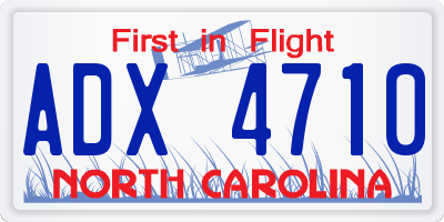 NC license plate ADX4710