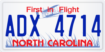 NC license plate ADX4714