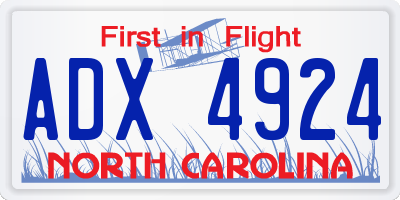 NC license plate ADX4924