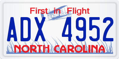 NC license plate ADX4952