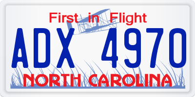 NC license plate ADX4970