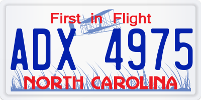 NC license plate ADX4975