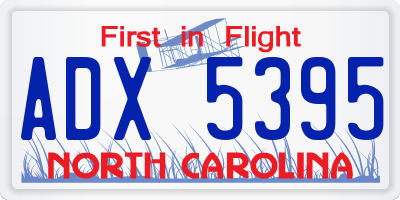 NC license plate ADX5395
