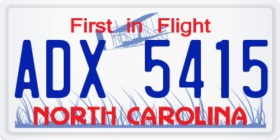 NC license plate ADX5415