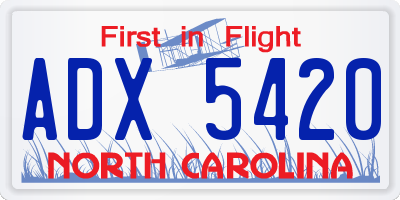 NC license plate ADX5420