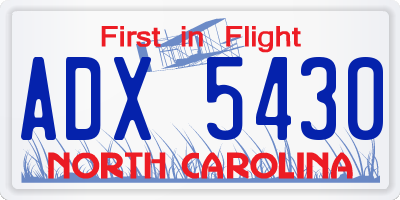 NC license plate ADX5430