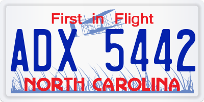 NC license plate ADX5442