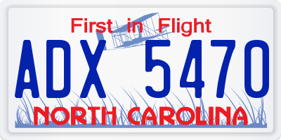 NC license plate ADX5470