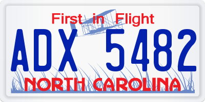 NC license plate ADX5482