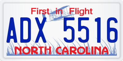 NC license plate ADX5516