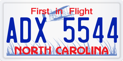 NC license plate ADX5544