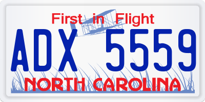 NC license plate ADX5559