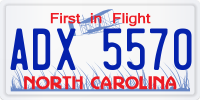 NC license plate ADX5570
