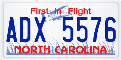 NC license plate ADX5576