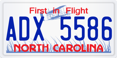 NC license plate ADX5586