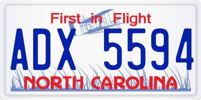 NC license plate ADX5594
