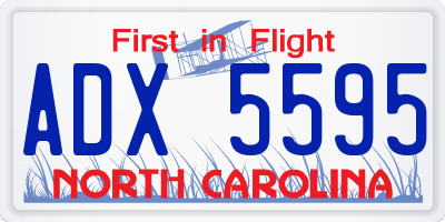 NC license plate ADX5595