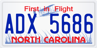 NC license plate ADX5686