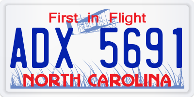 NC license plate ADX5691