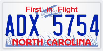 NC license plate ADX5754