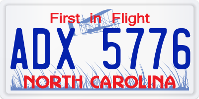 NC license plate ADX5776