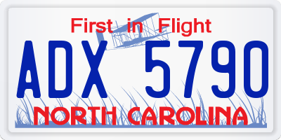 NC license plate ADX5790