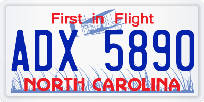 NC license plate ADX5890