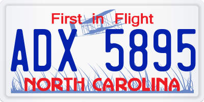 NC license plate ADX5895